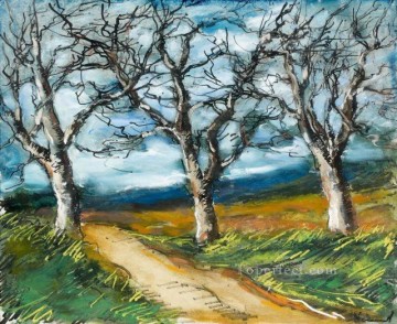 ÁRBOLES AL BORDE DE UN SENDERO Paisaje de bosques de Maurice de Vlaminck Pinturas al óleo